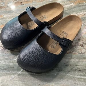 Birkenstock Maria Pebbled Leather Mary Jane Mules size 8